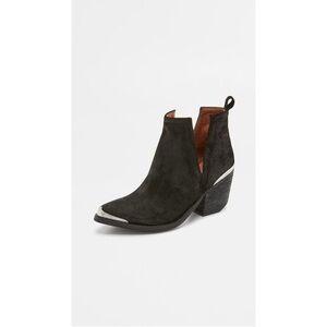 Jeffrey Campbell Cromwell Western Distressed Booties - Black Suede